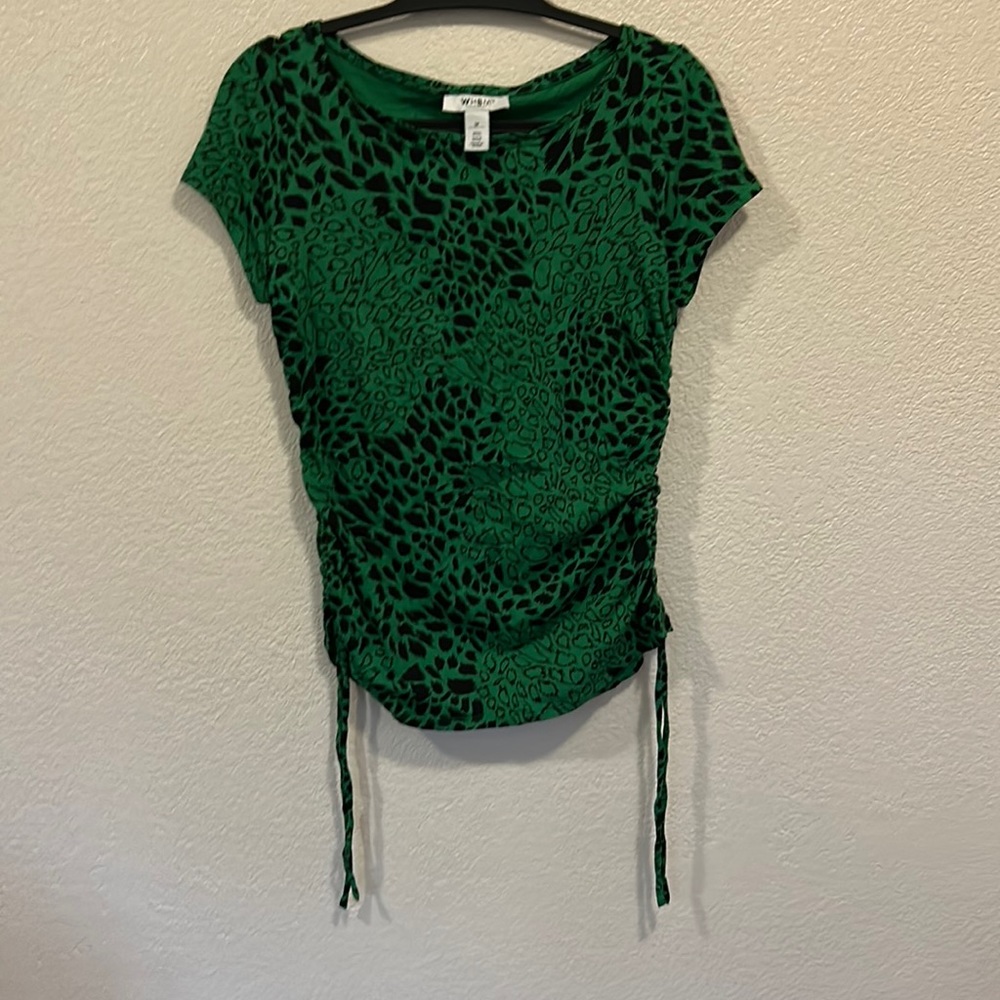 White House Black Market Green/Black T-shirt